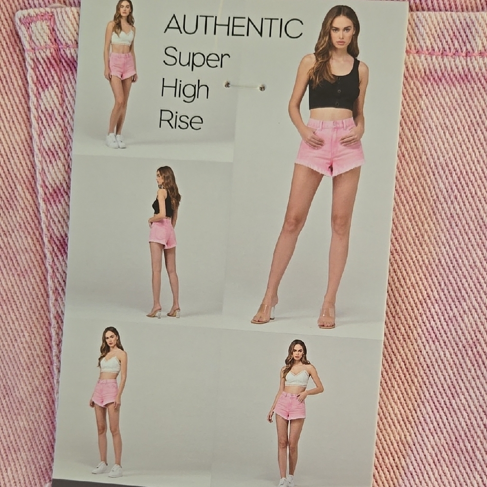 Pink Frayed Denim JR  Shorts - Picture 3 of 6